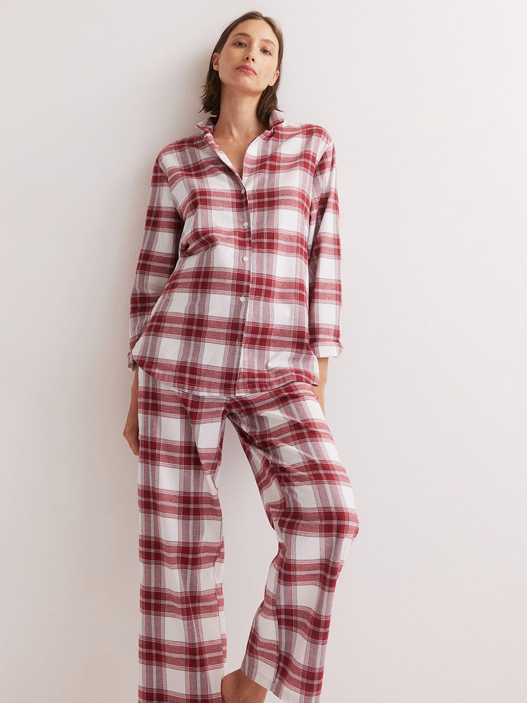 

H&M MAMA Flannel Night Suit, Red