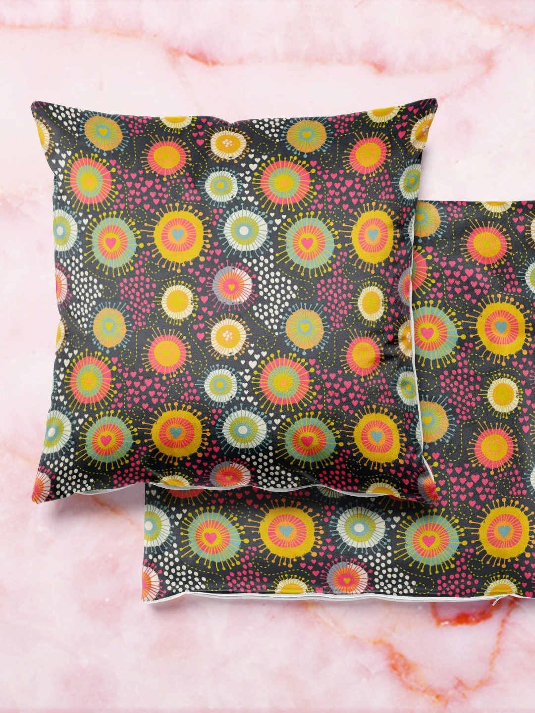 

ArtzFolio Multicoloured Set of 2 Velvet Square Cushion Covers, Multi