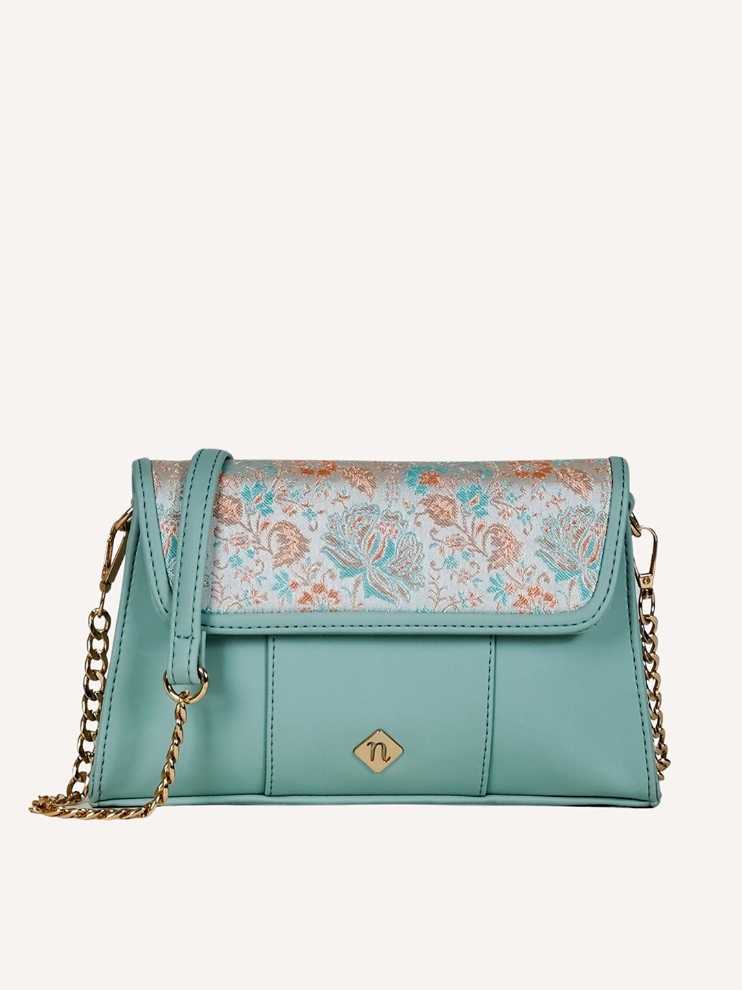 

Nestasia Floral Printed PU Handheld Bag, Green
