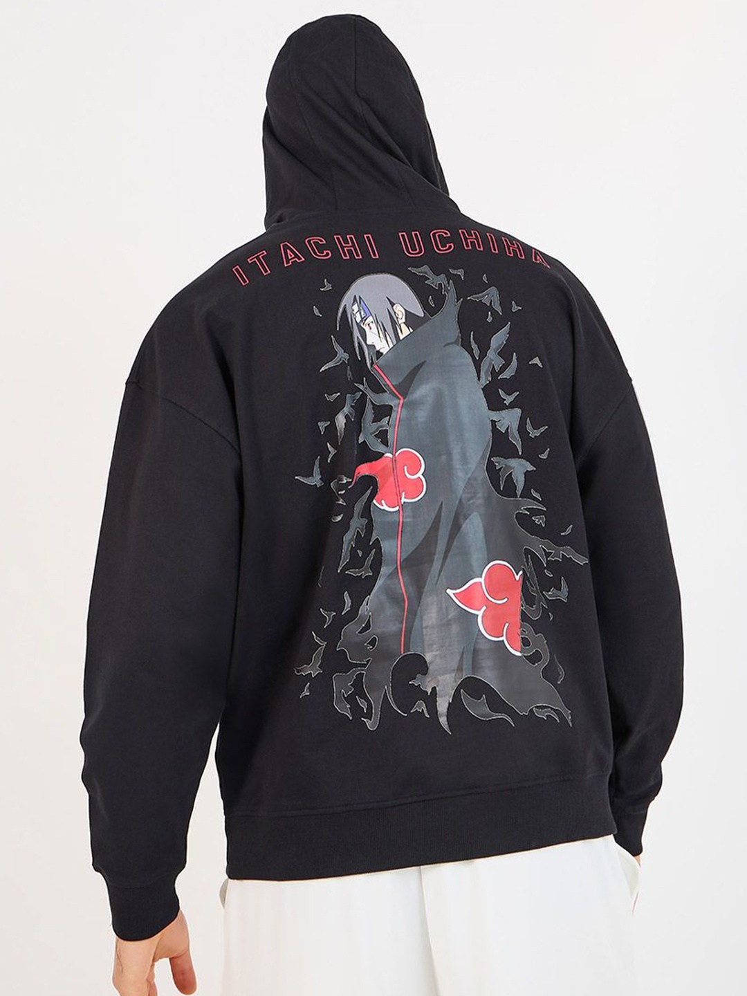 

Styli Black Naruto Printed Hooded Oversized Pure Cotton Sweatshirt