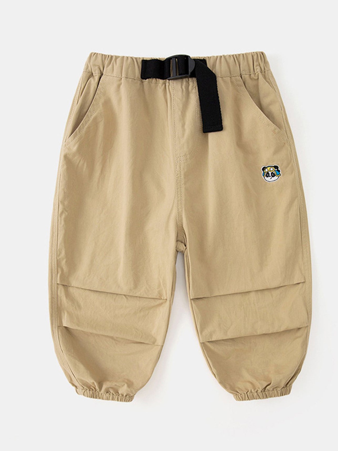 

LULU & SKY Girls Loose Fit High-Rise Joggers Trousers, Khaki