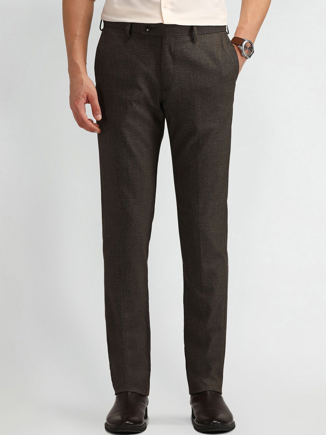 

Arrow Men Urban Slim Fit Formal Trouser, Brown