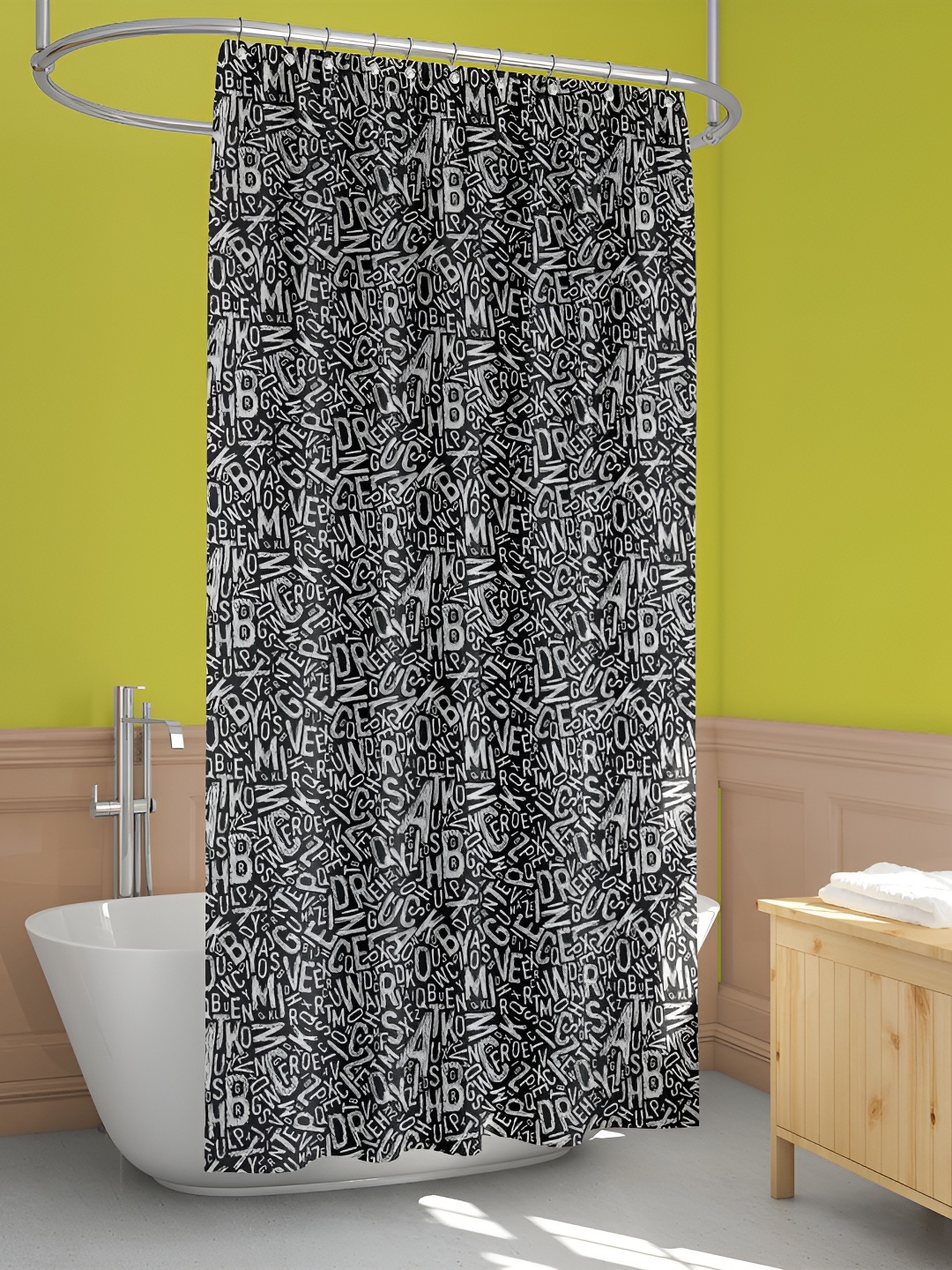 

ArtzFolio Black & White Printed Waterproof Shower Curtain