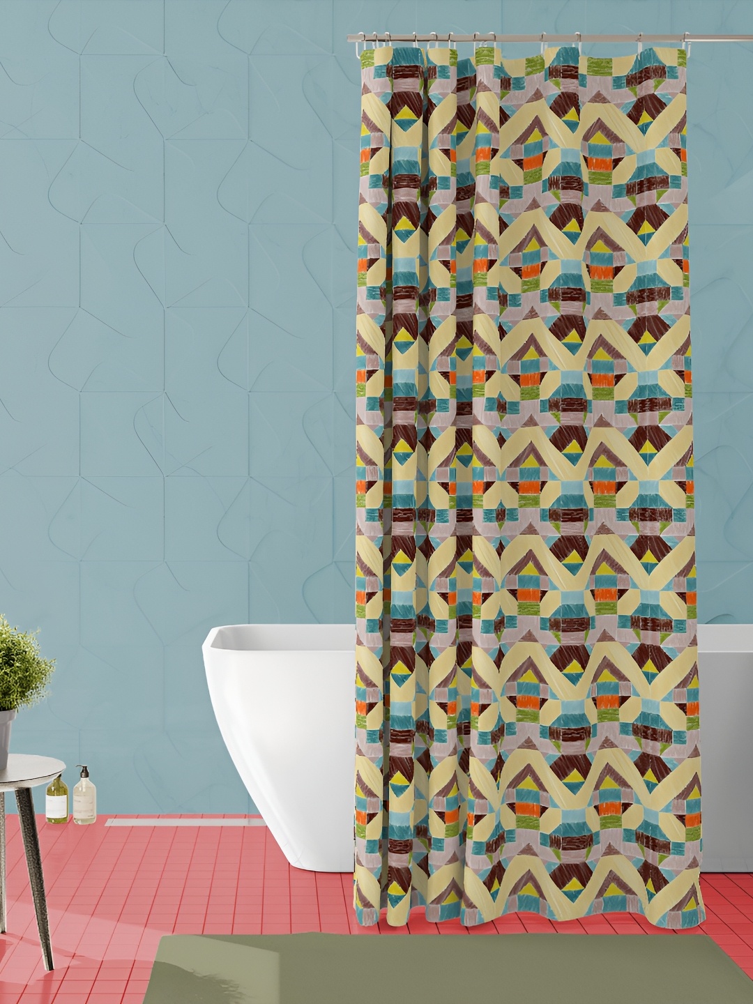 

ArtzFolio Cream & Brown Printed Waterproof Shower Curtain