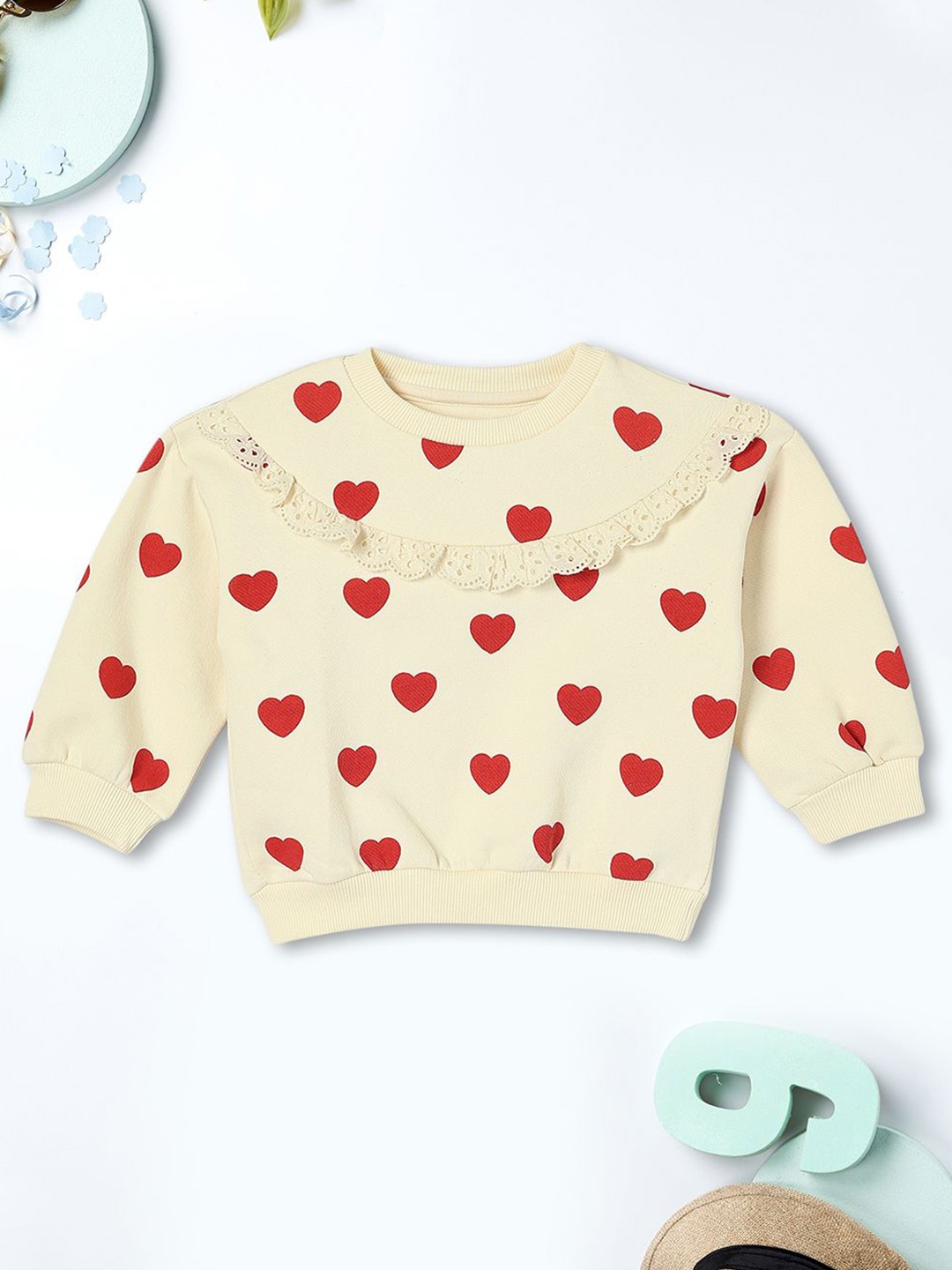 

max Girls Printed Pullover Sweatshirt, Beige