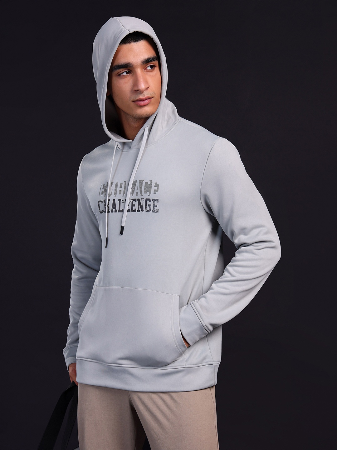 

Technosport Men Printed Antimicrobial Hooded Long Sleeves Pullover Sweatshirt, Grey