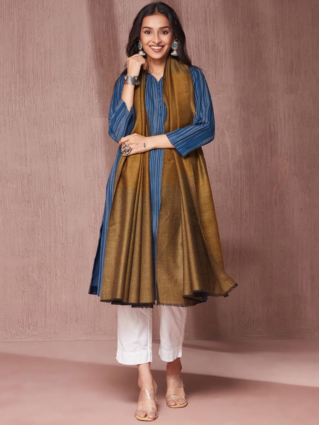 

Fabindia Wool Shawl, Olive