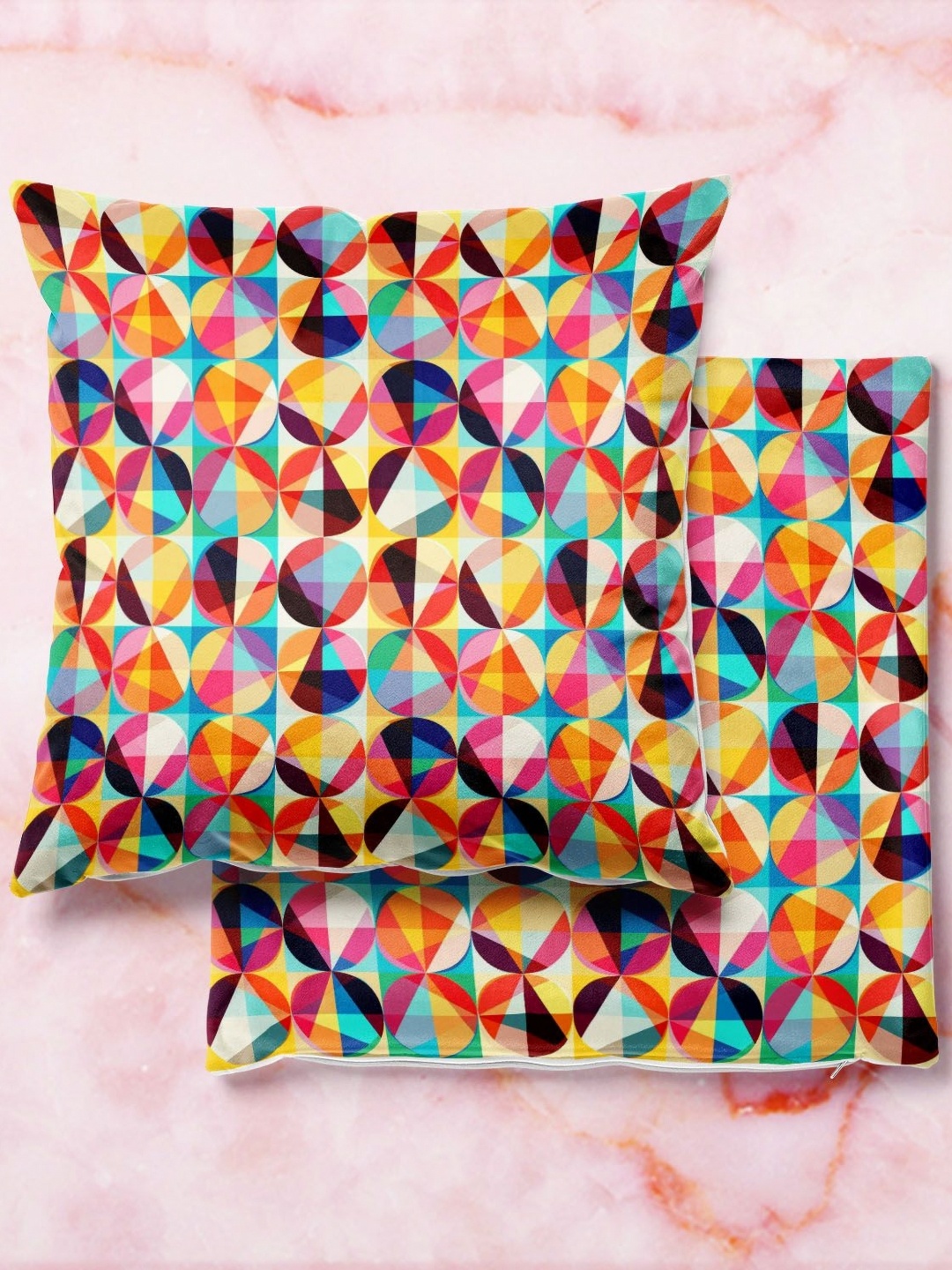 

ArtzFolio Multicoloured Set of 2 Velvet Square Cushion Covers, Multi