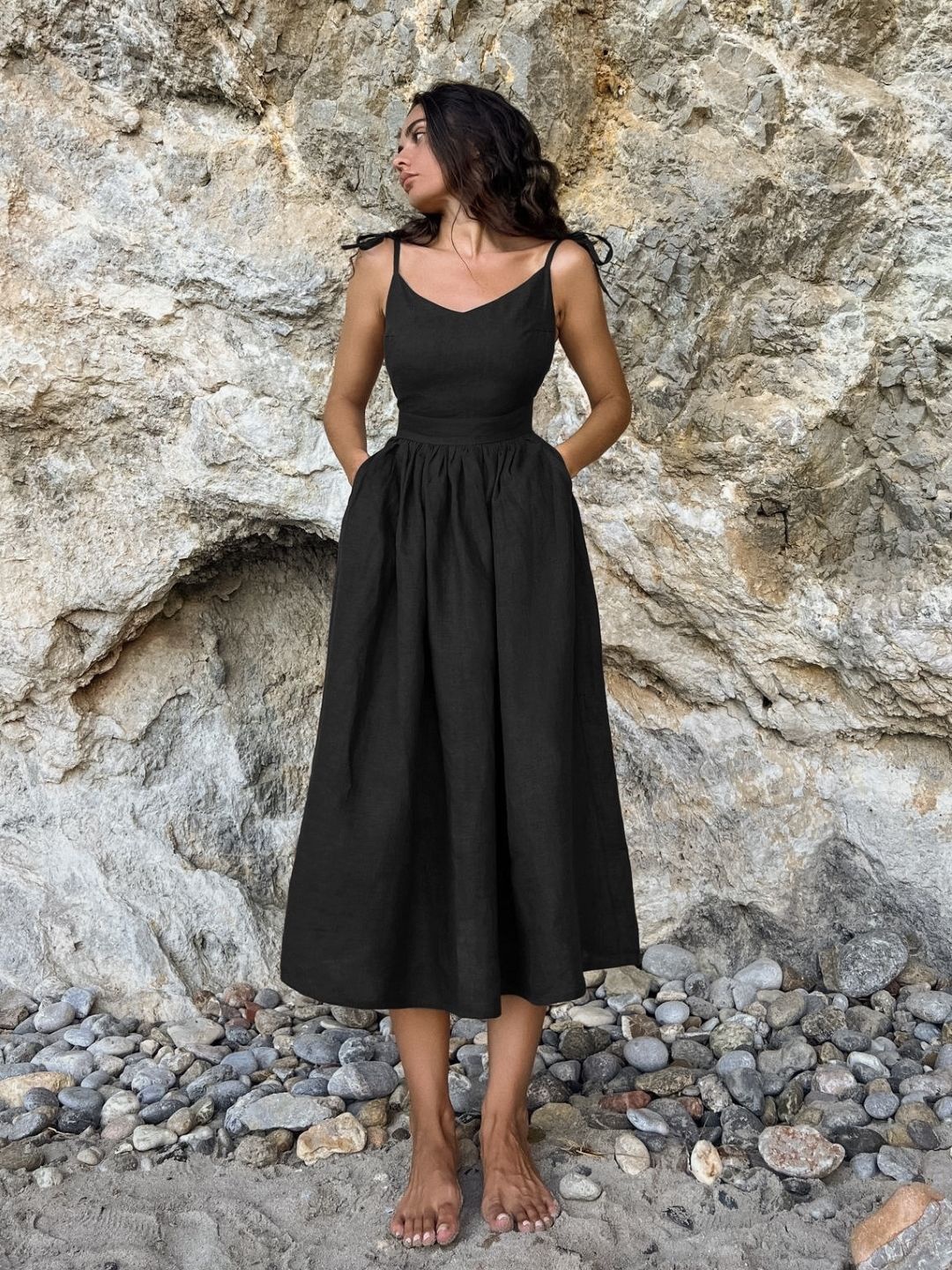 

StyleCast A-Line Midi Dress, Black