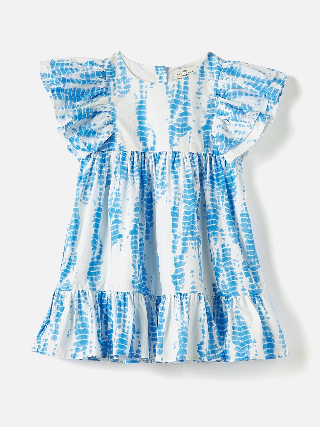 

Juniors by Babyshop Girls Tie and Dye Print Flutter Sleeve A-Line Dress, Blue