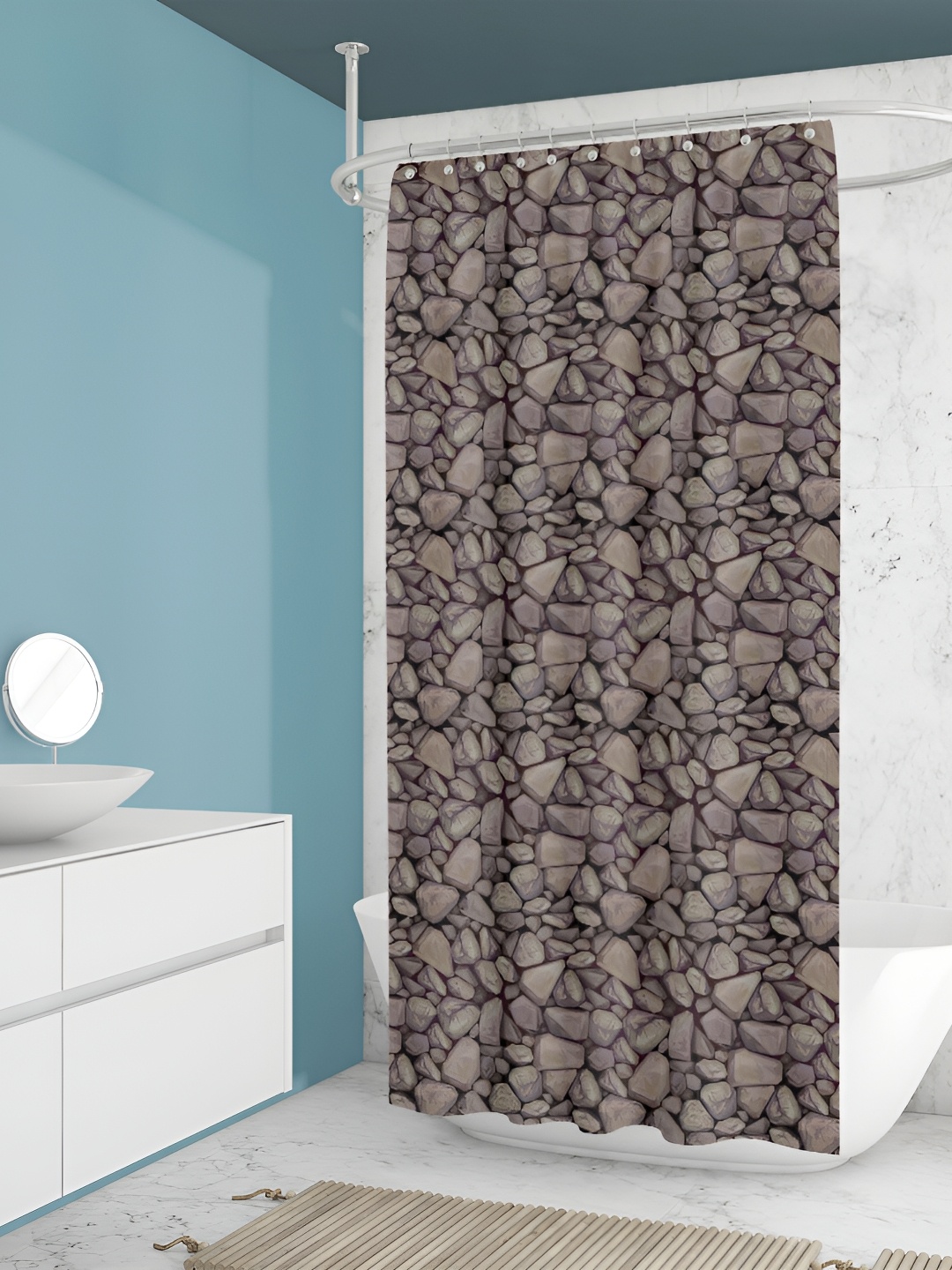 

ArtzFolio Brown Printed Waterproof Shower Curtains