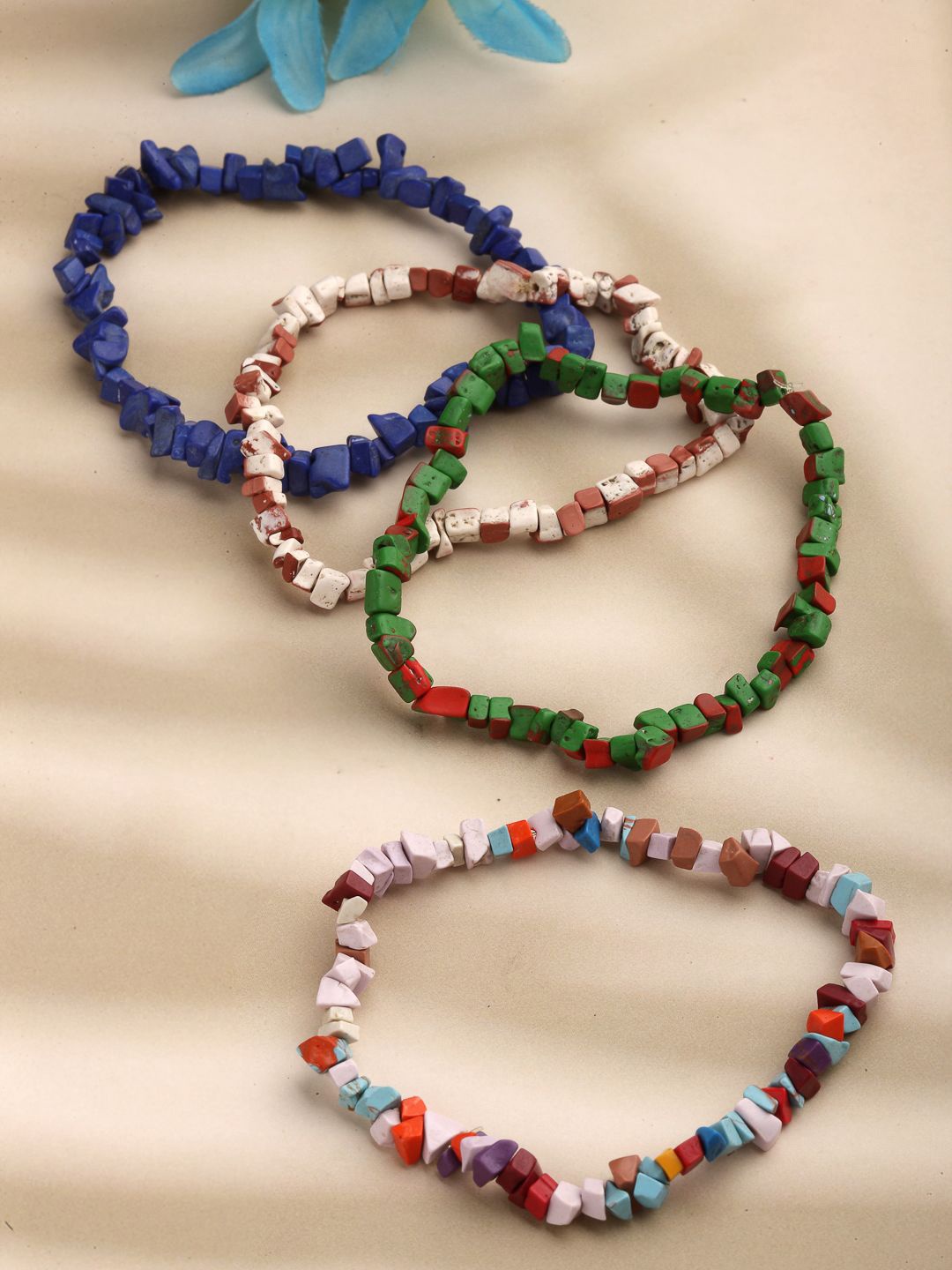 

DressBerry Set Of 4 Gold-Plated Elasticated Bracelets, Navy blue