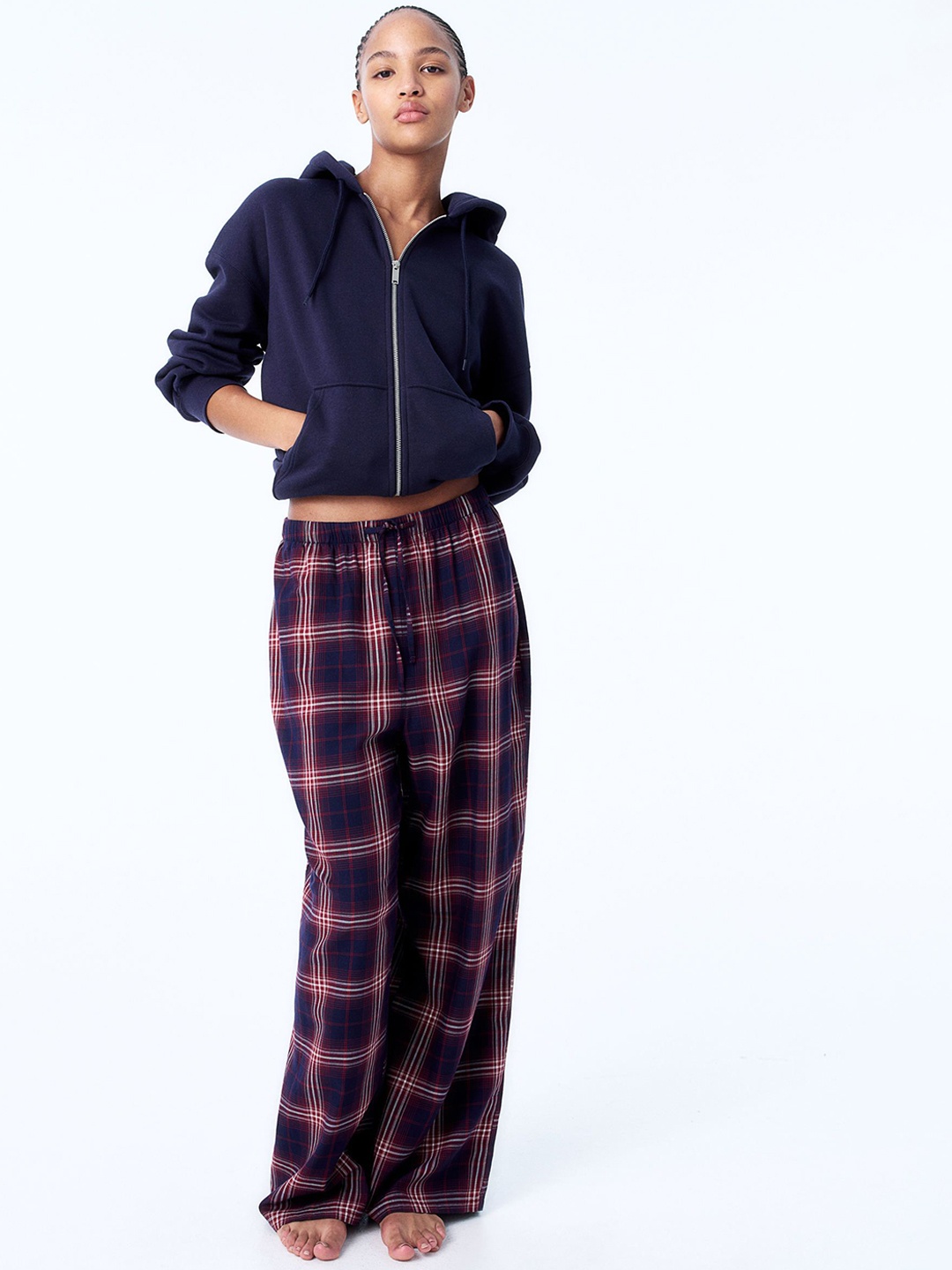 

H&M Women Cotton Flannel Pyjama Bottoms, Blue