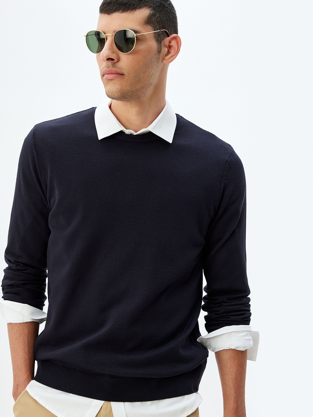 

Koton Men Round Neck Pullover, Navy blue