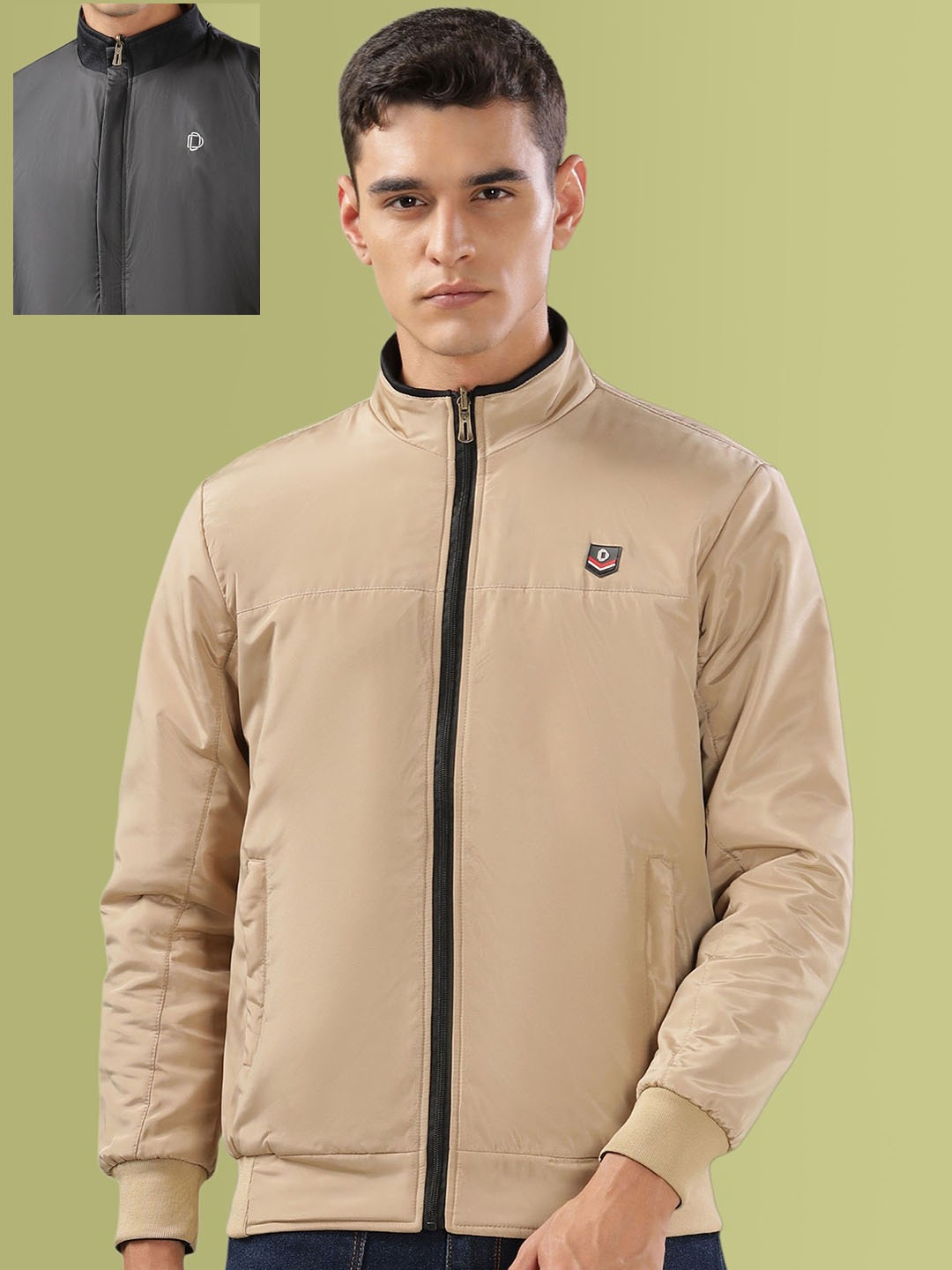 

Dollar Men Lightweight Bomber Jacket, Beige