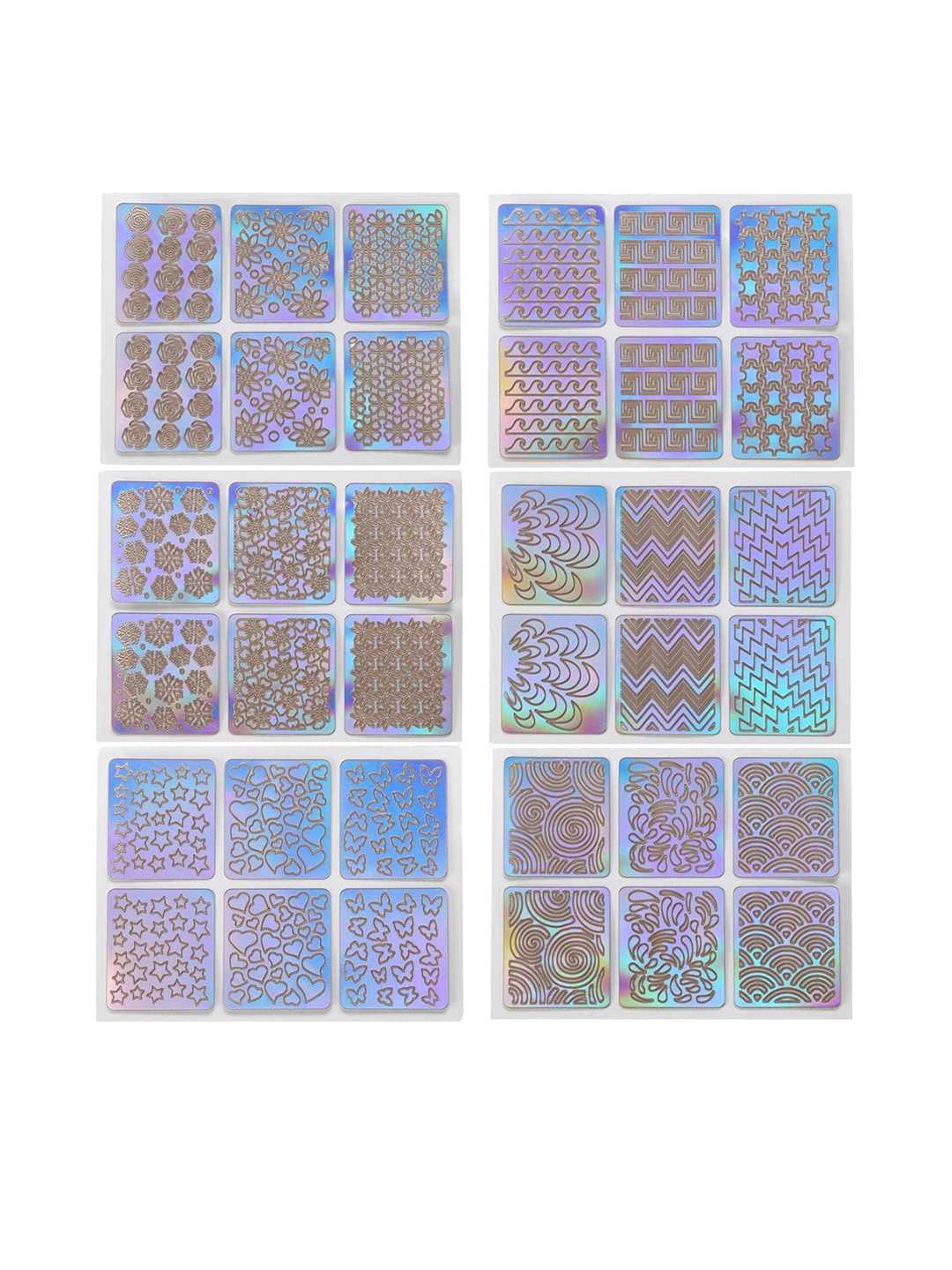 

Scheibe Set Of 6 Nail Art Stickers, Silver