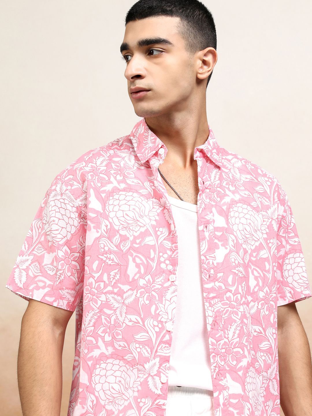 

HIGHLANDER Men Mui Printed Relaxed Shirt, Pink