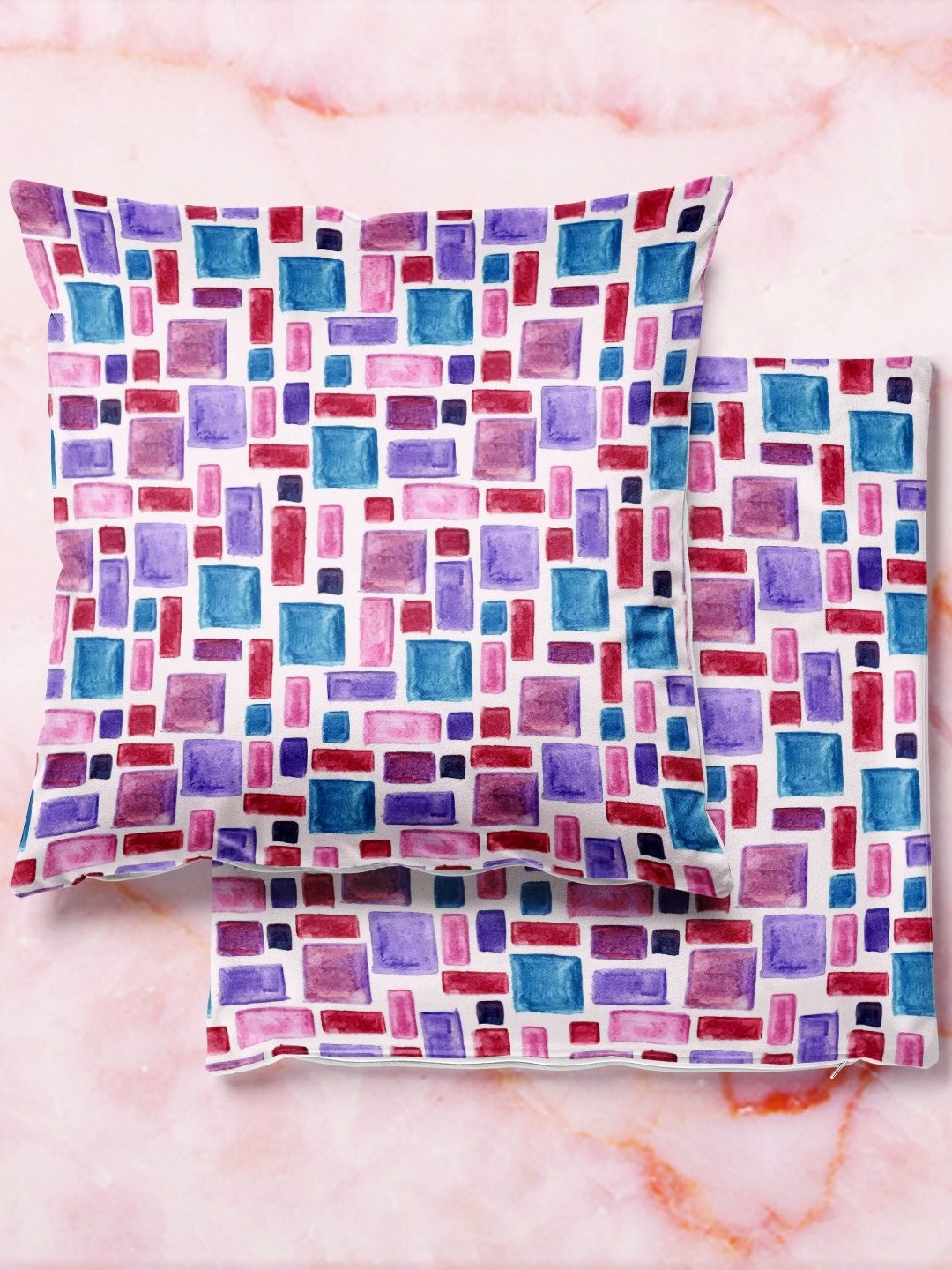 

ArtzFolio Multicoloured Set of 2 Square Cushion Covers, Multi