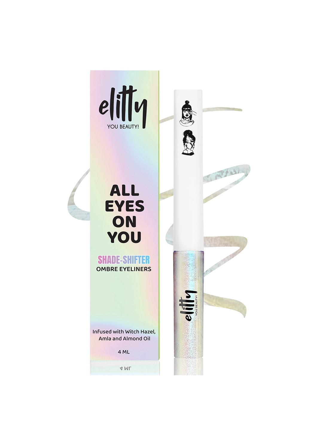 

Elitty Ombre Holographic Pop Coloured Eyeliner 4ml - Fairycore, Silver