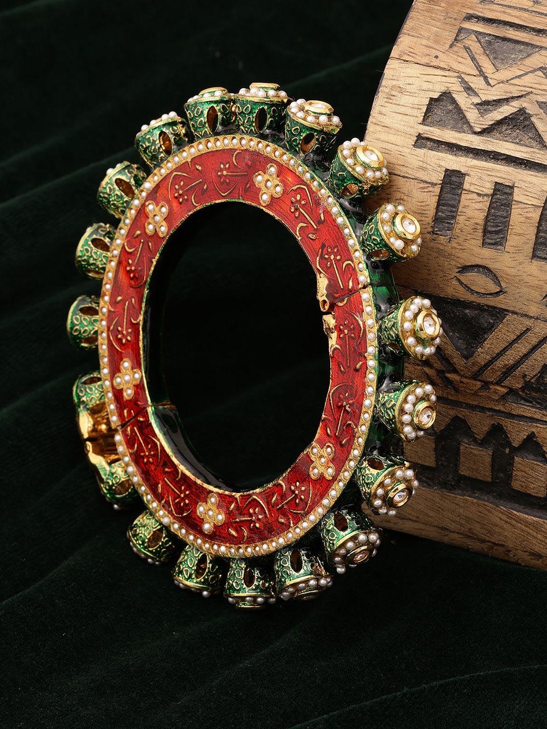 

Ruby Raang Gold-Plated Beaded Bangle