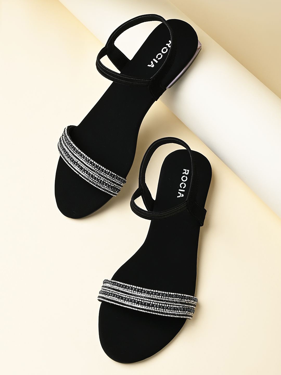 

Rocia Women Ethnic Open Toe Flats, Black