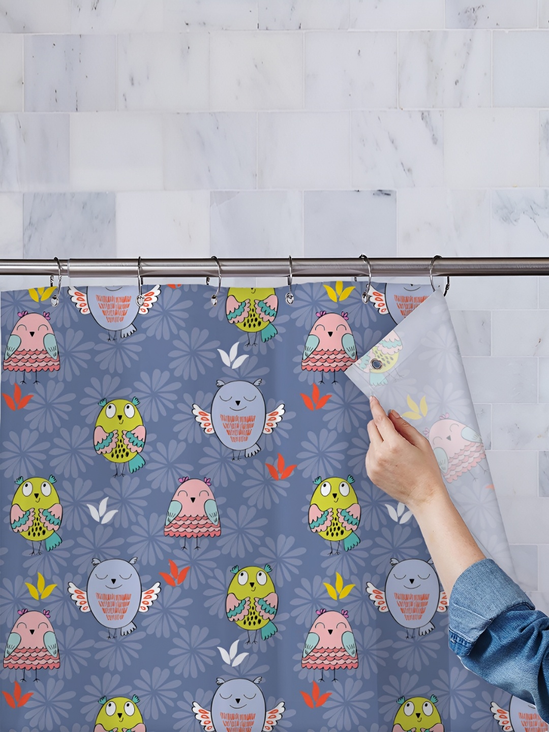 

ArtzFolio Single Piece Waterproof Polyester Shower Curtain, Multi