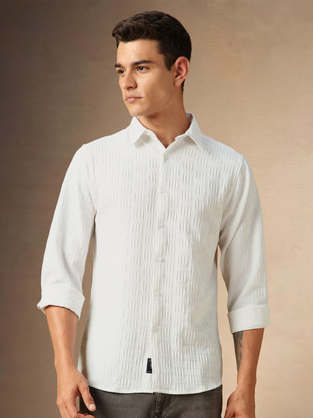 

Dennis Lingo Men Opaque Casual Shirt, White