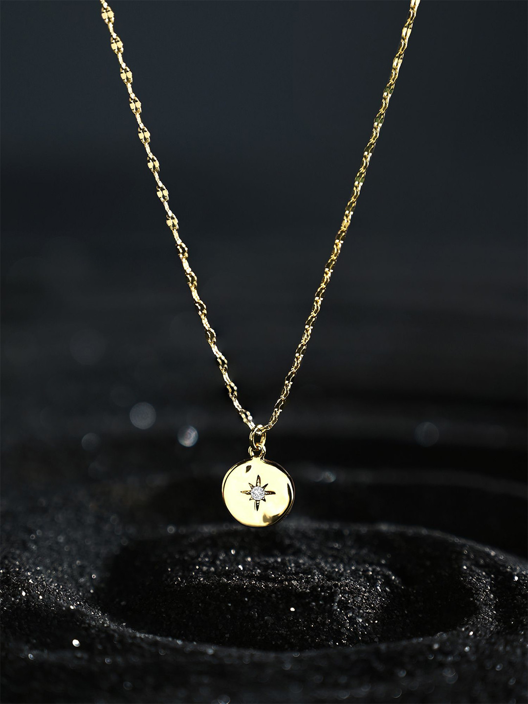 

Accessorize 14k Gold-Plated Circular Stone Studded Pendant with Chain