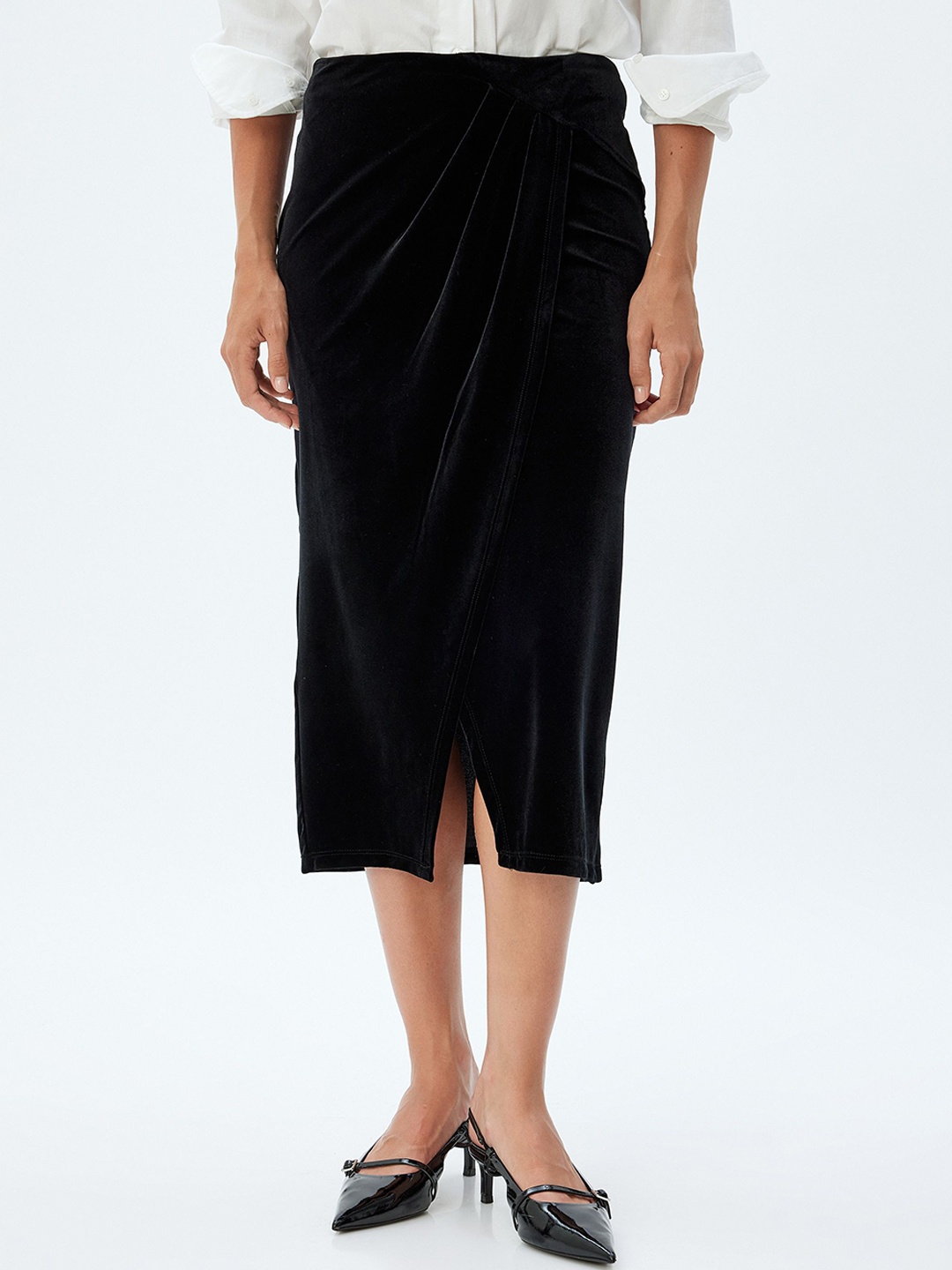 

Koton Women Warp Midi Skirt, Black
