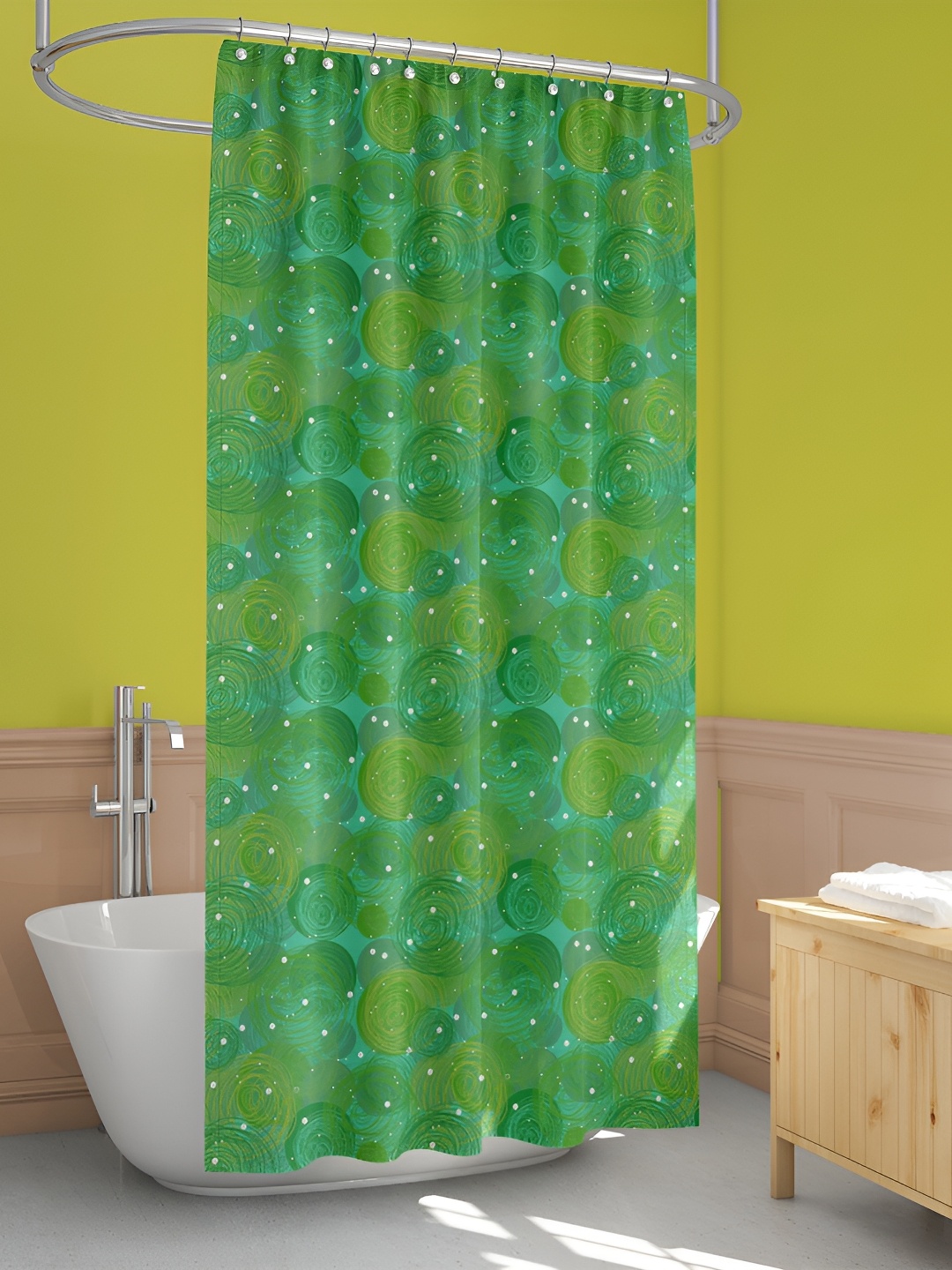 

ArtzFolio Green Printed Waterproof Shower Curtain