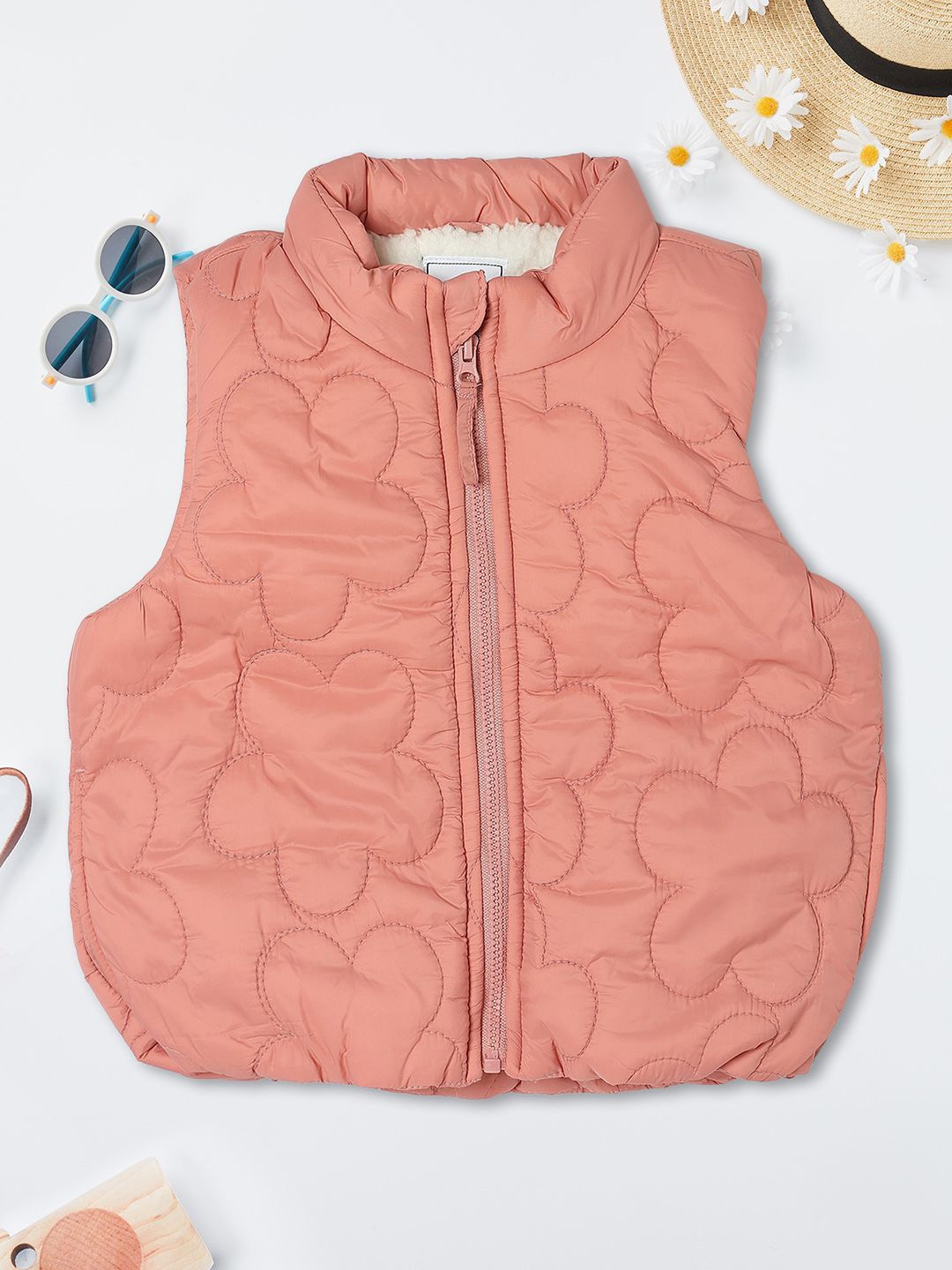 

max Girls Floral Polyester Puffer Jacket, Pink