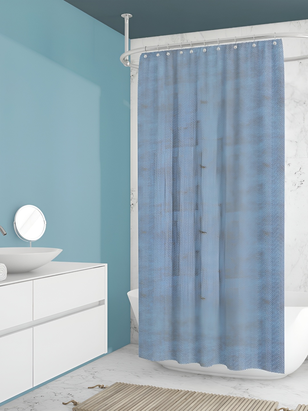 

ArtzFolio Blue Abstract Printed Waterproof Shower Curtain