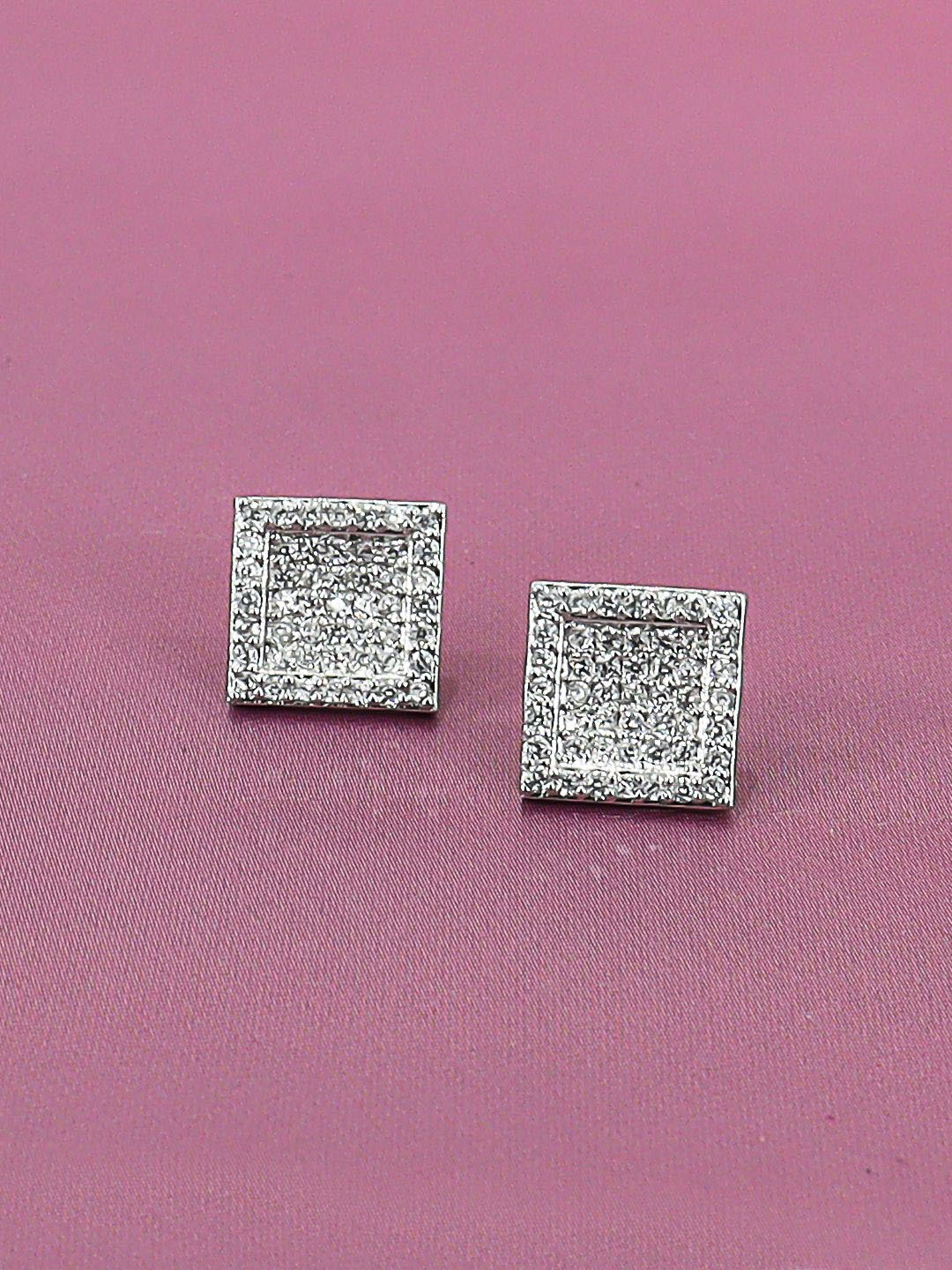 

VAGHBHATT Square Studs Earrings, Silver