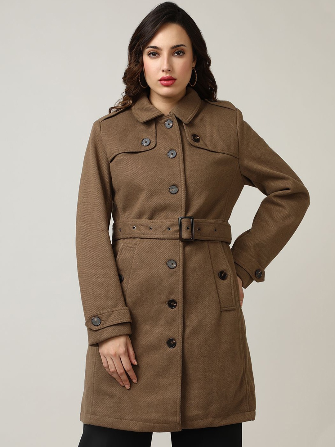 

Fort Collins Women Single-Breasted Trench Coat, Brown