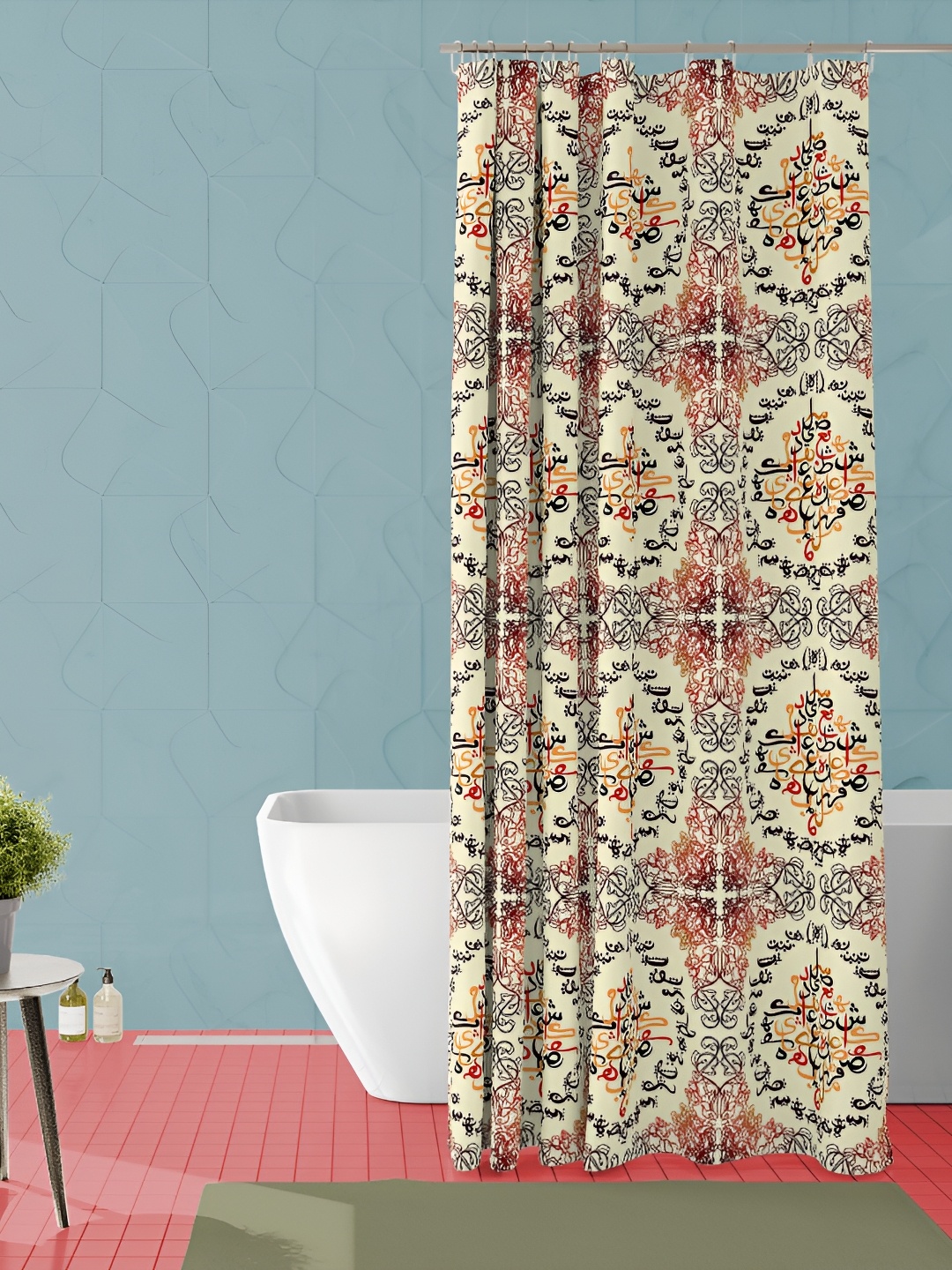 

ArtzFolio Gold Toned & Black Abstract Printed Waterproof Shower Curtain, Multi