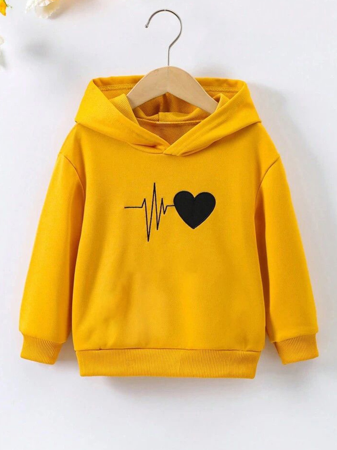 

TABADTOD Kids Printed Hooded Sweatshirt, Yellow