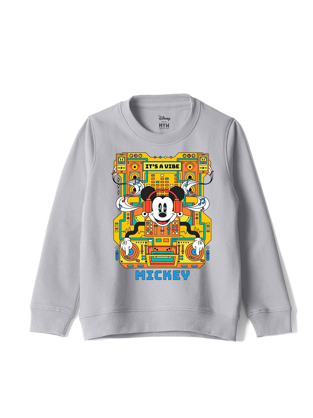

Wear Your Mind Kids Mickey Character Printed Cotton Sweatshirt, Grey