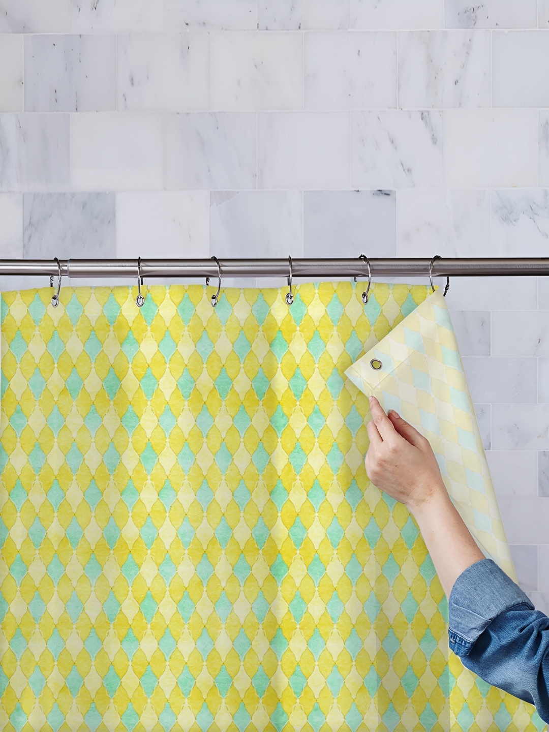 

ArtzFolio Single Piece Waterproof Polyester Shower Curtain, Multi
