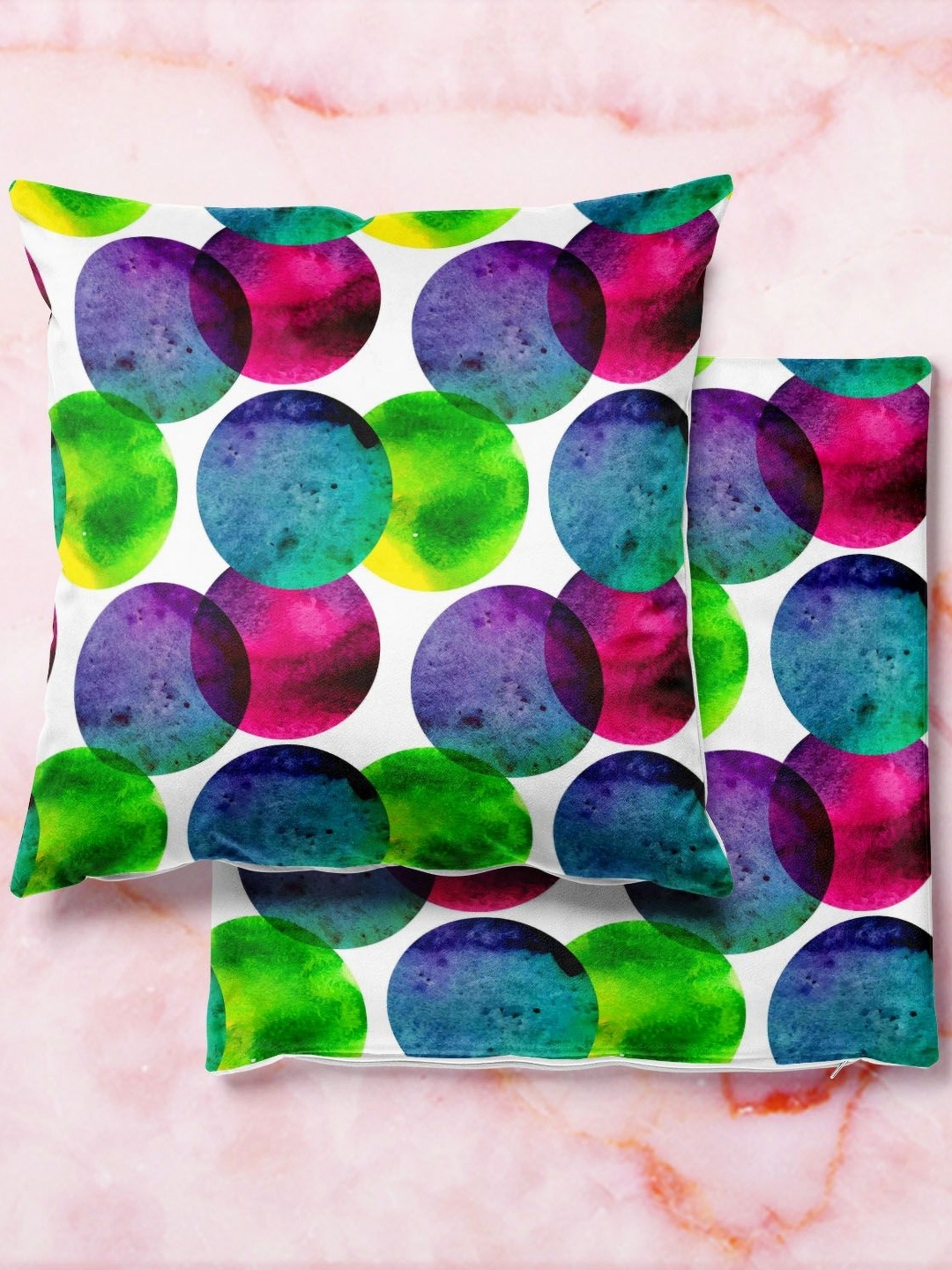 

ArtzFolio Multicoloured Set of 2 Velvet Square Cushion Covers, Multi