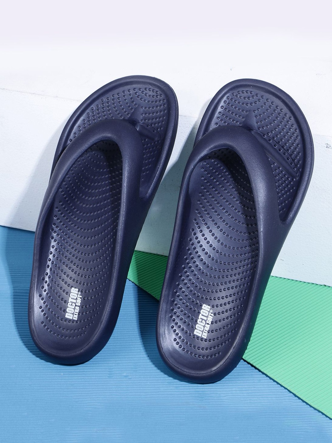 

DOCTOR EXTRA SOFT Men Croslite Thong Flip-Flops, Navy blue