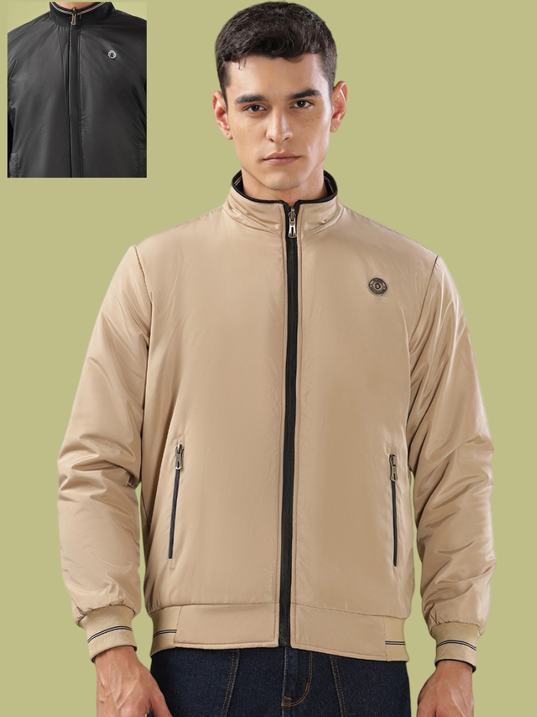 

Dollar Men Lightweight Bomber Jacket, Beige