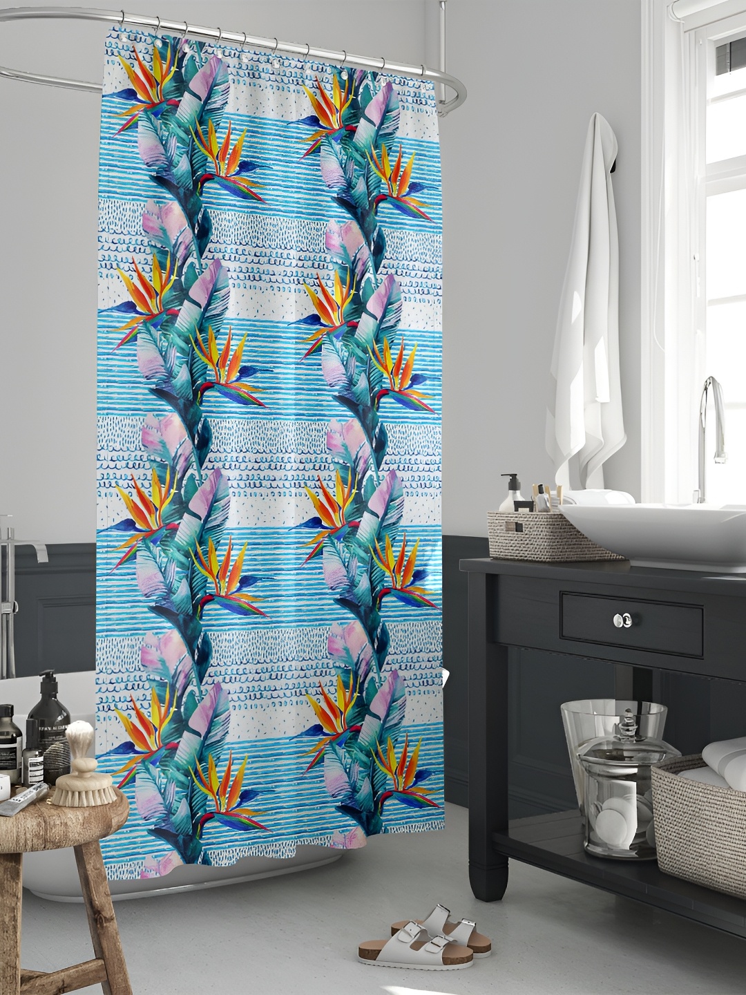 

ArtzFolio Single Piece Waterproof Polyester Shower Curtain, Multi