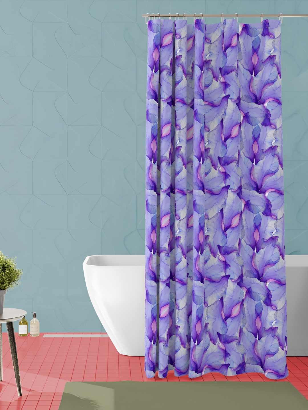 

ArtzFolio Purple and Pink Printed Waterproof Shower Curtain