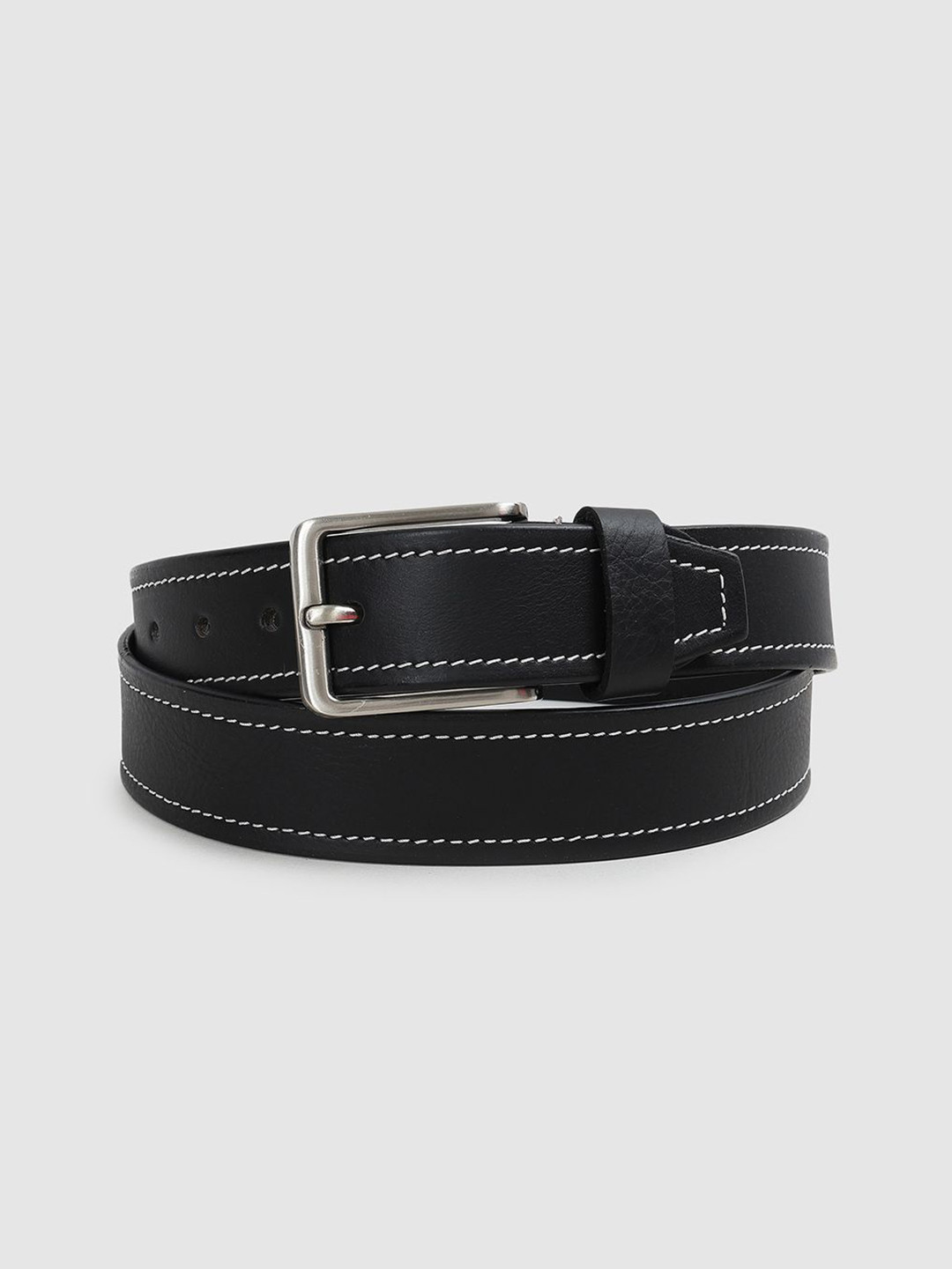 

CODE by Lifestyle Men Leather Tang Belt, Black