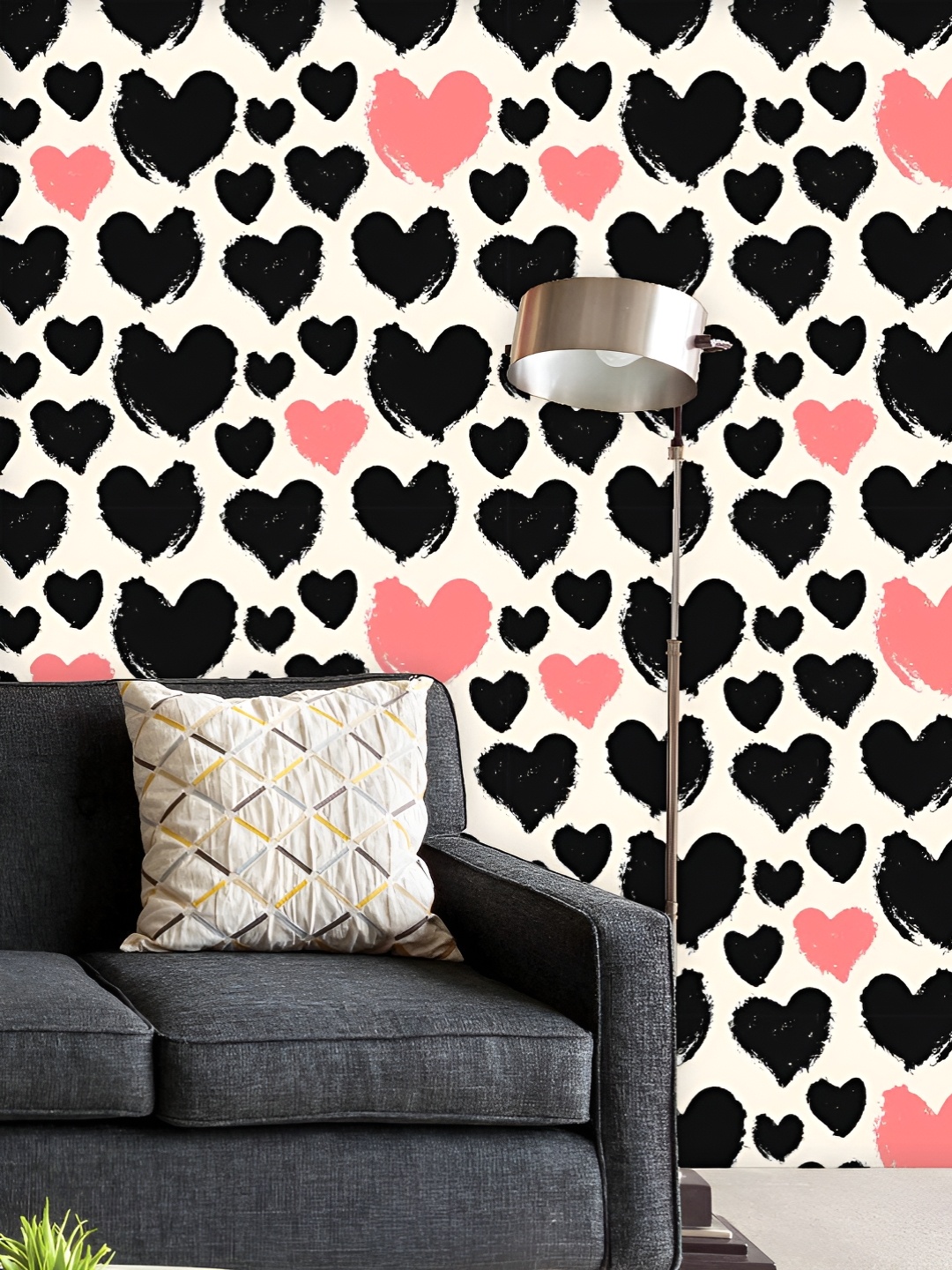 

ArtzFolio Printed UV-Resistant Anti-Bacterial Valentine Hearts Pattern Peel & Stick Wallpaper, Multi