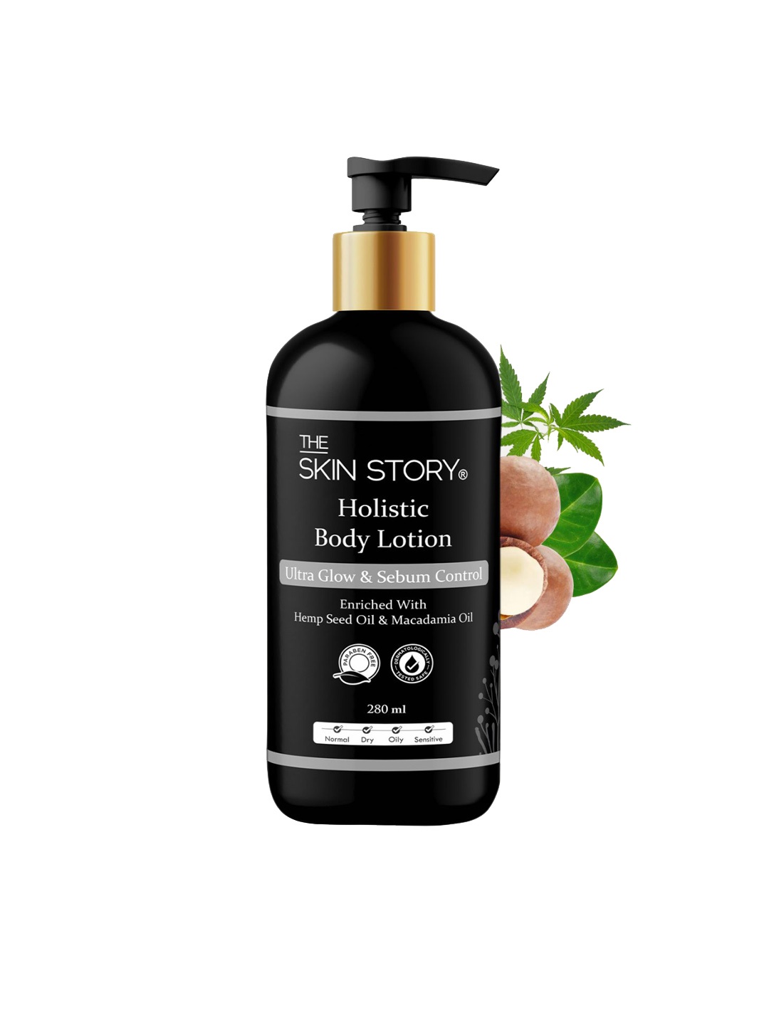 

THE SKIN STORY Long Lasting Holistic Ultra Glow Body Lotion - 280 ml, Black