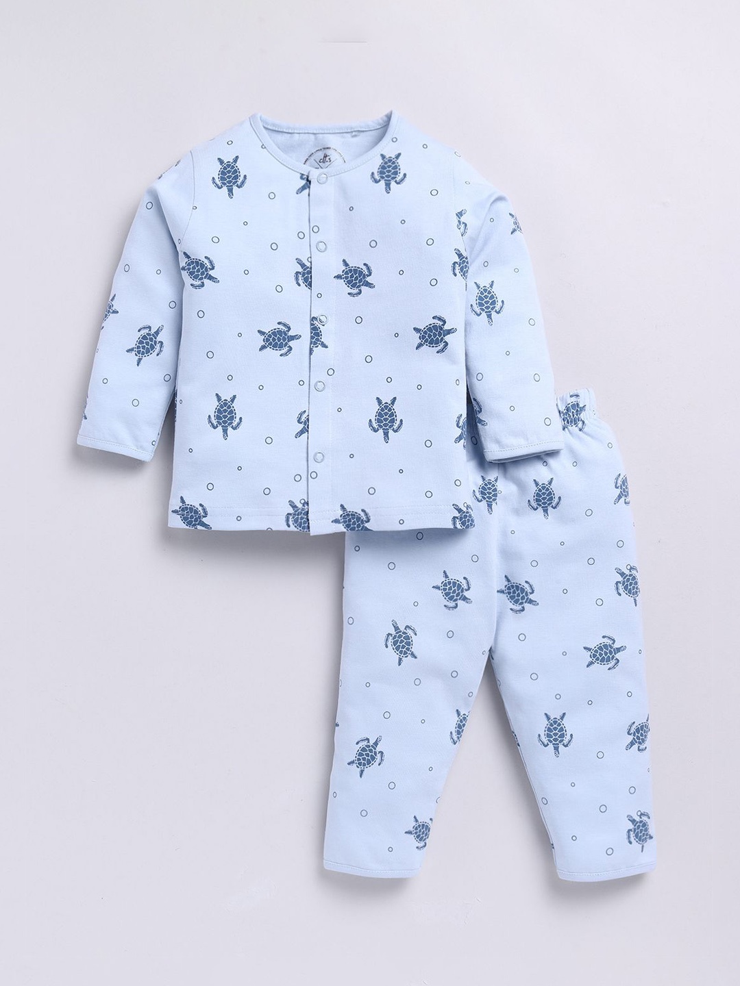 

Clt.s Unisex Kids Pure Cotton Printed Night suit, Blue