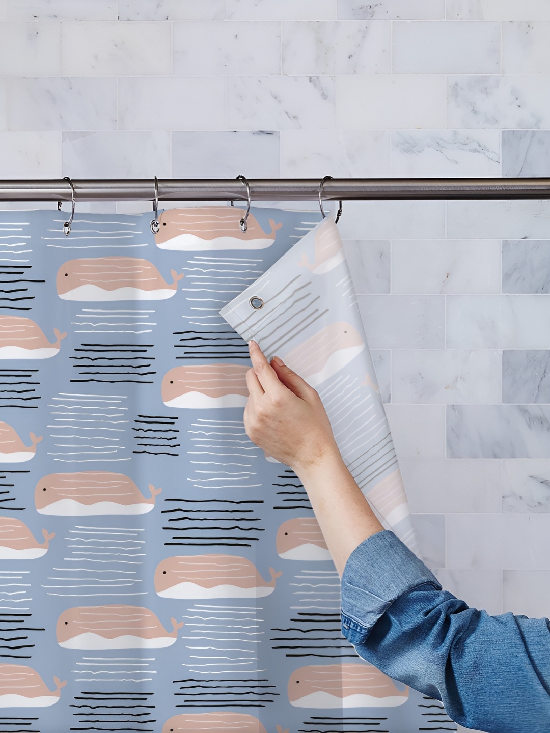 

ArtzFolio Single Piece Waterproof Polyester Shower Curtain, Multi