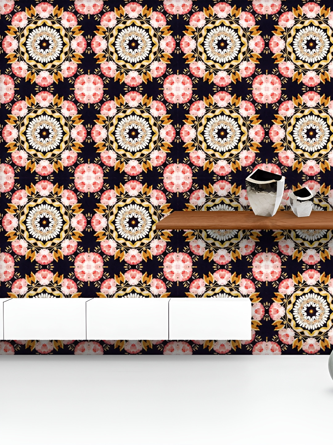 

ArtzFolio Printed UV-Resistant Anti-Bacterial Abstract Artistic Floral Peel & Stick Wallpaper, Multi