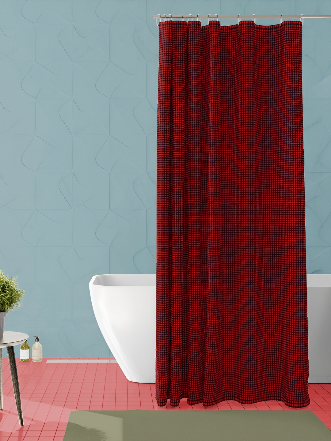 

ArtzFolio Red Waterproof Shower Curtain